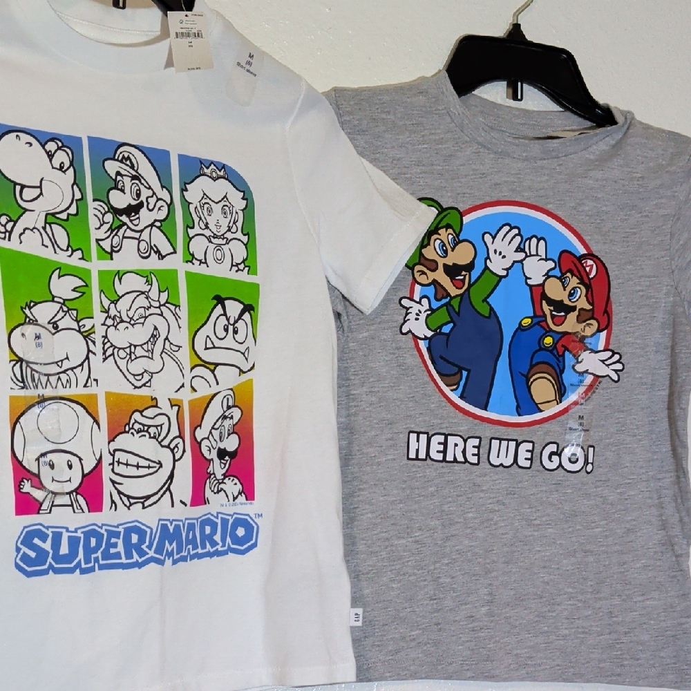 🆕(2) Size M(8)Nintendo Super Mario T-Shirts